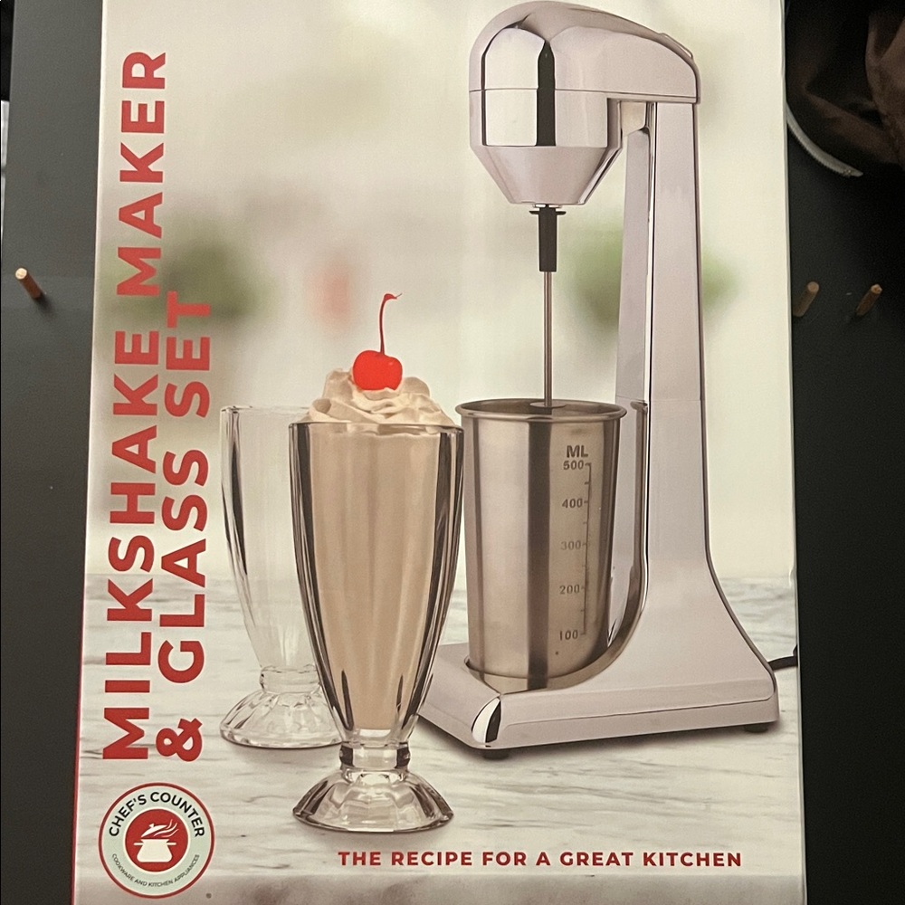 Stainless Steel Milkshake Maker & Glass Set